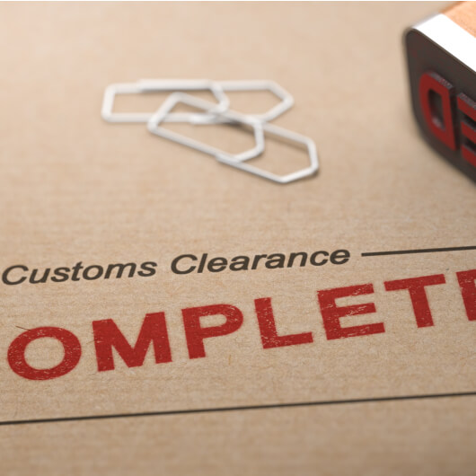 The notice of Customs clearance completed